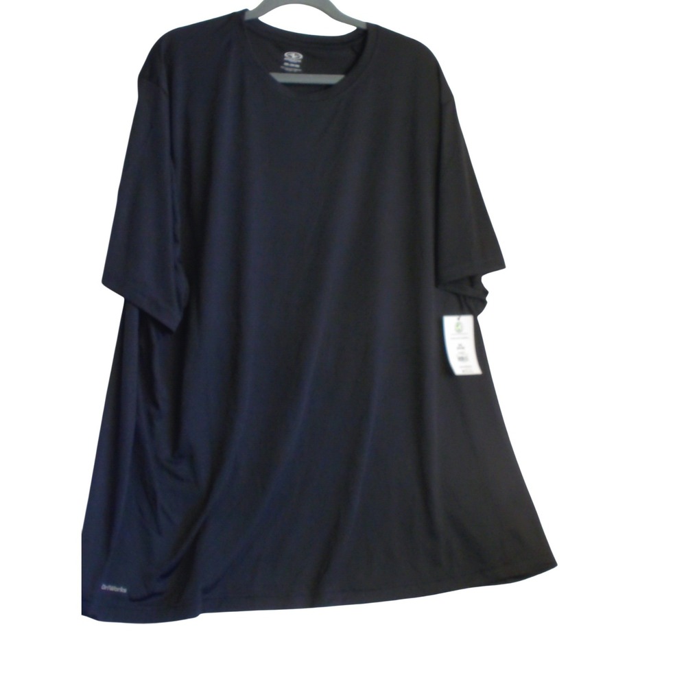 Athletic Works Mens DriWorks SS Jersey Tee Rich Black 3XL 54-56‎ New With Tags